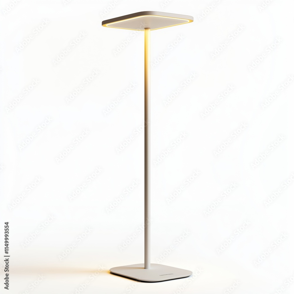 Voice-Controlled LED Floor Lamp with Dimming Options , isolated on a white background , High quality , No blur Voice-Controlled LED Floor Lamp with Dimming Options , isolated on a white background , High quality , No blur