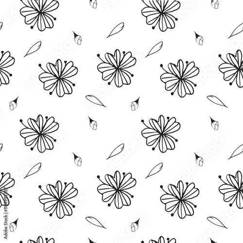 seamless pattern with flowers, cherry blossom print