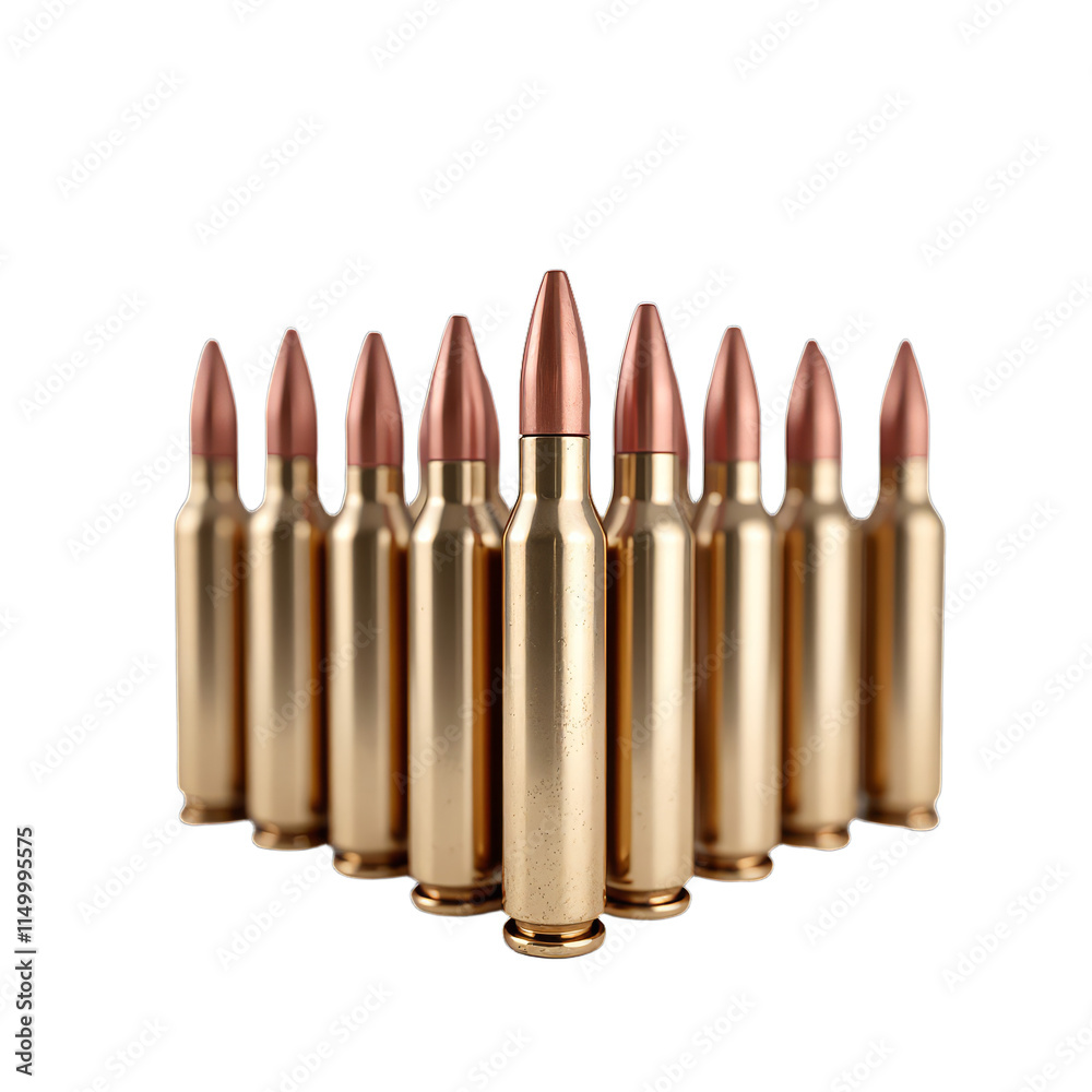 Goldcolored bullets in a circular arrangement Goldcolored bullets in a circular arrangement