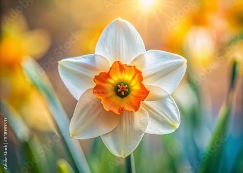 Daffodil Rip Van Winkle Flower (Narcissus pumilus) - Soft Focus Square Image photo