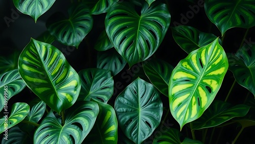 Green monstera leaves fill the background, suitable for nature-themed designs, eco-friendly branding, or tropical-inspired projects photo