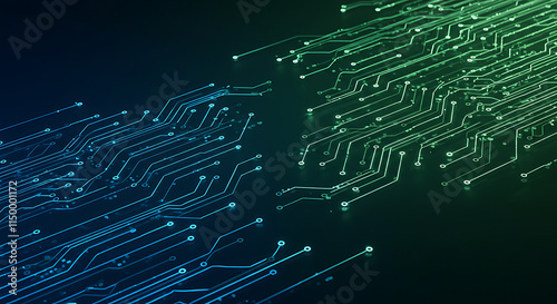 Abstract Technology Background Futuristic Circuit Board Design Glowing Lines Connections