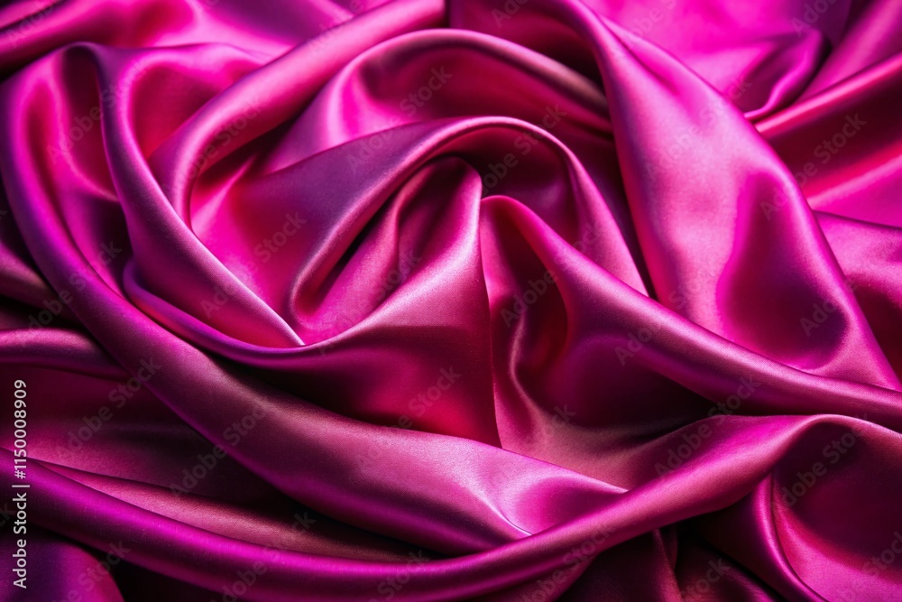 Obraz premium Viva Magenta Satin Fabric Drapes: Elegant Abstract Close-Up Texture Wallpaper