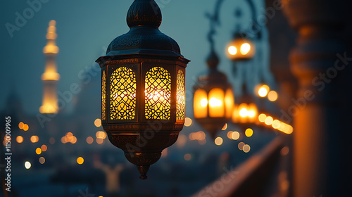 Bring Light and Joy to Eid with Beautiful Hanging Lanterns photo