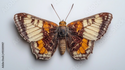 grayling butterfly rests elegantly its wings spread showcasing beautiful earthy tones of brown and cream. peaceful moment highlights nature's intricate design. photo