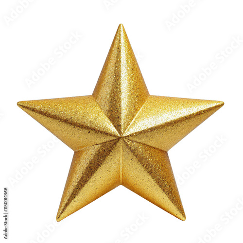 Shiny gold star Star shaped decoration Golden fivepointed star Point