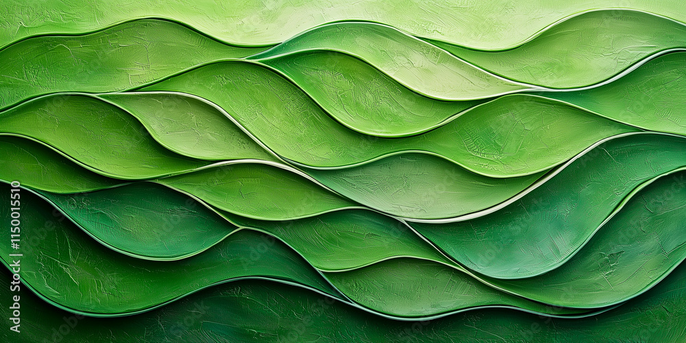 Obraz premium abstract green wavy background