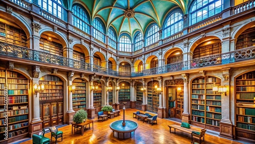 Wallpaper Mural Warsaw University Library, Poland: Majestic Architecture & Classic Bookshelves Torontodigital.ca