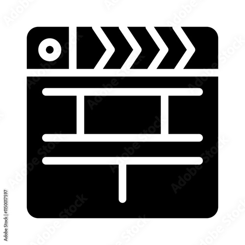 clapperboard glyph icon