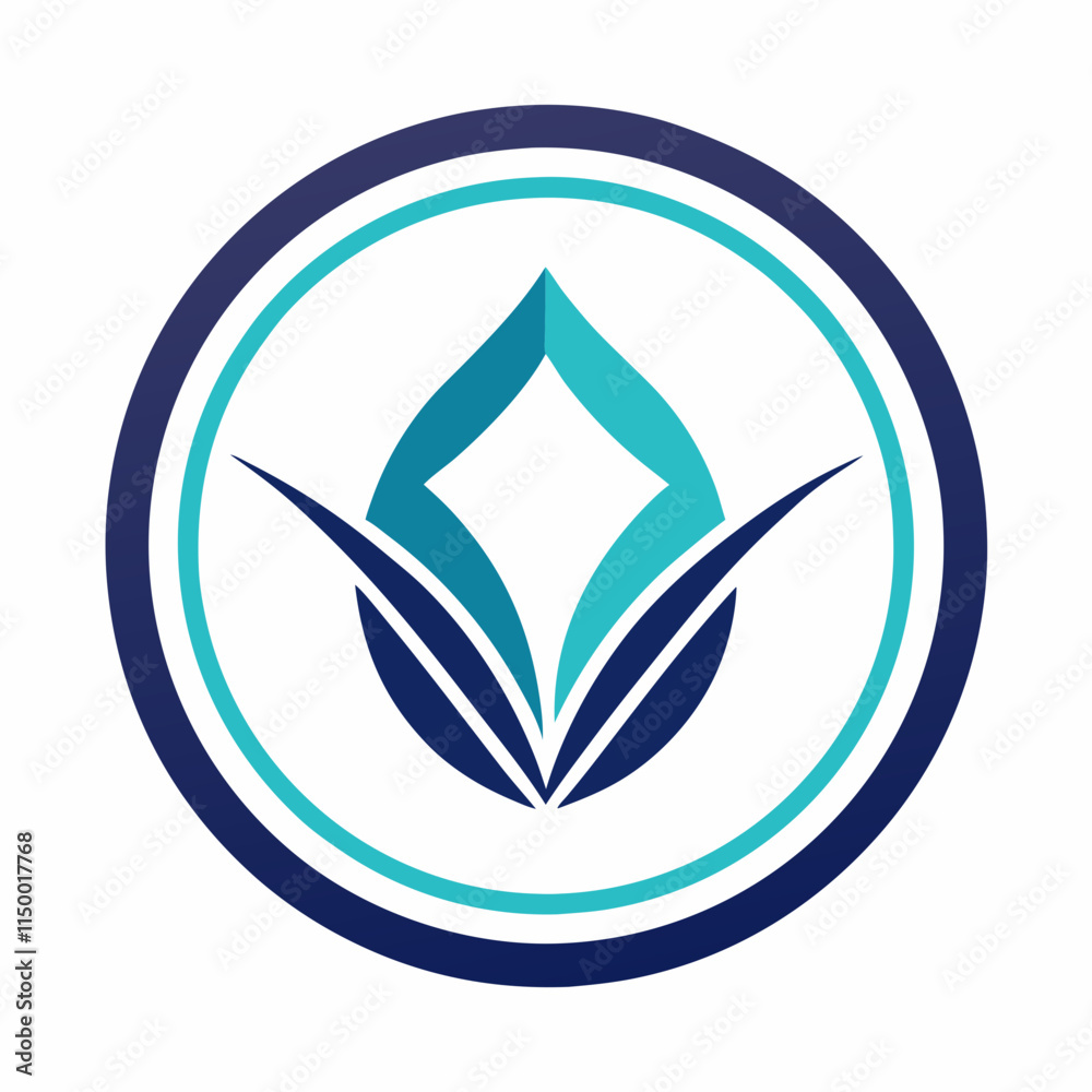minimalistic logo of a company in circle with whit minimalistic logo of a company in circle with whit