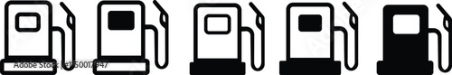Gas Station Icon set graphic design elements . Editable Stroke. Engine oil icon symbols. Minimalistic Linear Pictogram for Design of Cards, Apps, Banners, Posts, isolated on transparent background.