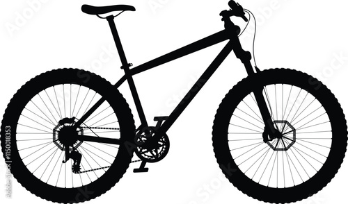 Road bike side view silhouette illustration with detailed part