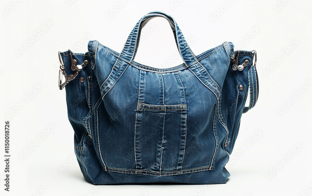Trendy Reversible Denim Tote on white background.PNG Trendy Reversible Denim Tote on white background.PNG