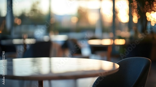 Wallpaper Mural Empty cafe table at sunset, blurred background. Torontodigital.ca