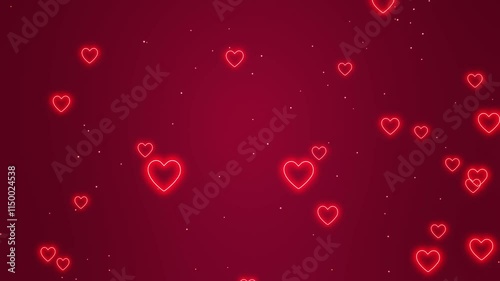 Red hearts 4k loop background animation