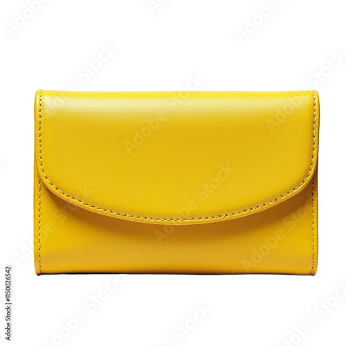 Yellow leather wallet on black background