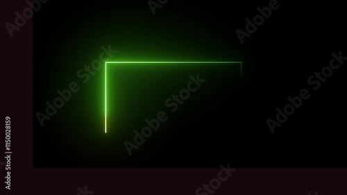 Abstract moving neon rectangle, square frame concept. Neon  rectangle icon animation on black background. photo