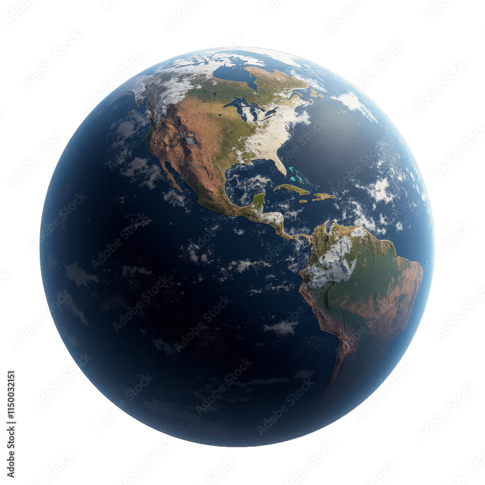 Fototapeta premium A globe of Earth with detailed map projections