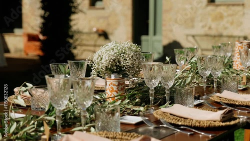 A summer wedding in Tuscany, Italy. Capturing exquisite details, elegant accessories, and stunning decor amidst the charming Tuscan landscape. Timeless scenes of love and celebration under the sun. 