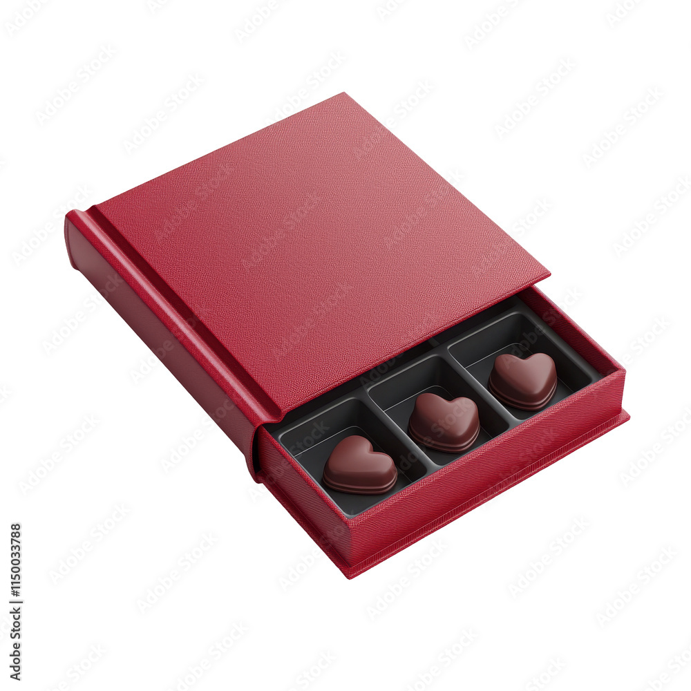 Romantic gift box of heart-shaped chocolates for valentine's day surprise