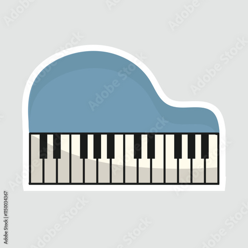 Piano Vector Illustration Sticker – Iconic Musical Instrument Graphic for Music Lovers, ideal for decor, planners, and music-themed materials