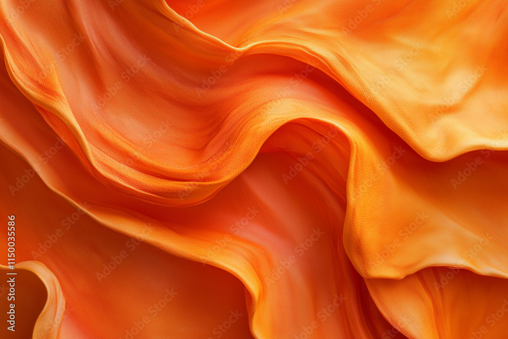 Close up of orange fabric with a swirl pattern design Close up of orange fabric with a swirl pattern design