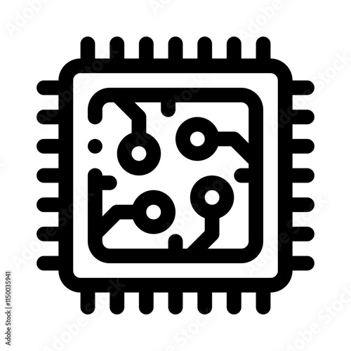 computer chip line icon