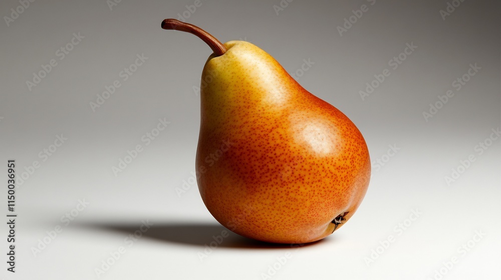 A Single Ripe Red Pear on a White Background A Single Ripe Red Pear on a White Background