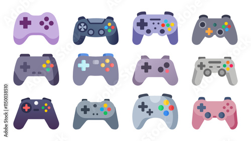 game controller icons set collection vector design isolated background 