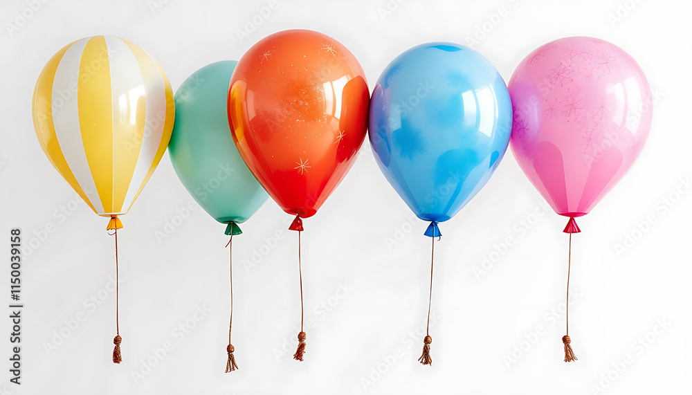 Colorful Air Balloons Set Isolated on Transparent Background for Festive Decor Colorful Air Balloons Set Isolated on Transparent Background for Festive Decor