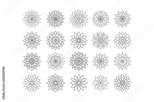 Elegant Mandala Line Art Backgrounds