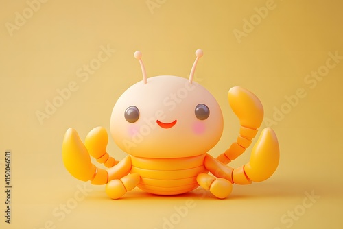 Adorable Scorpio Character: A Cute 3D Design Experience photo