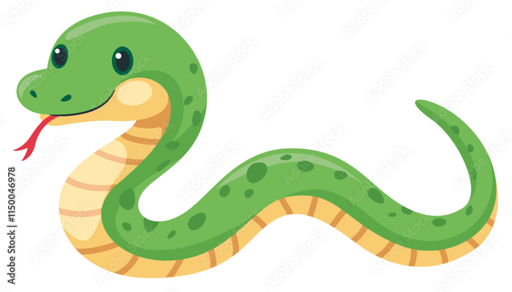 Naklejka premium 可愛い蛇のイラストアイコン