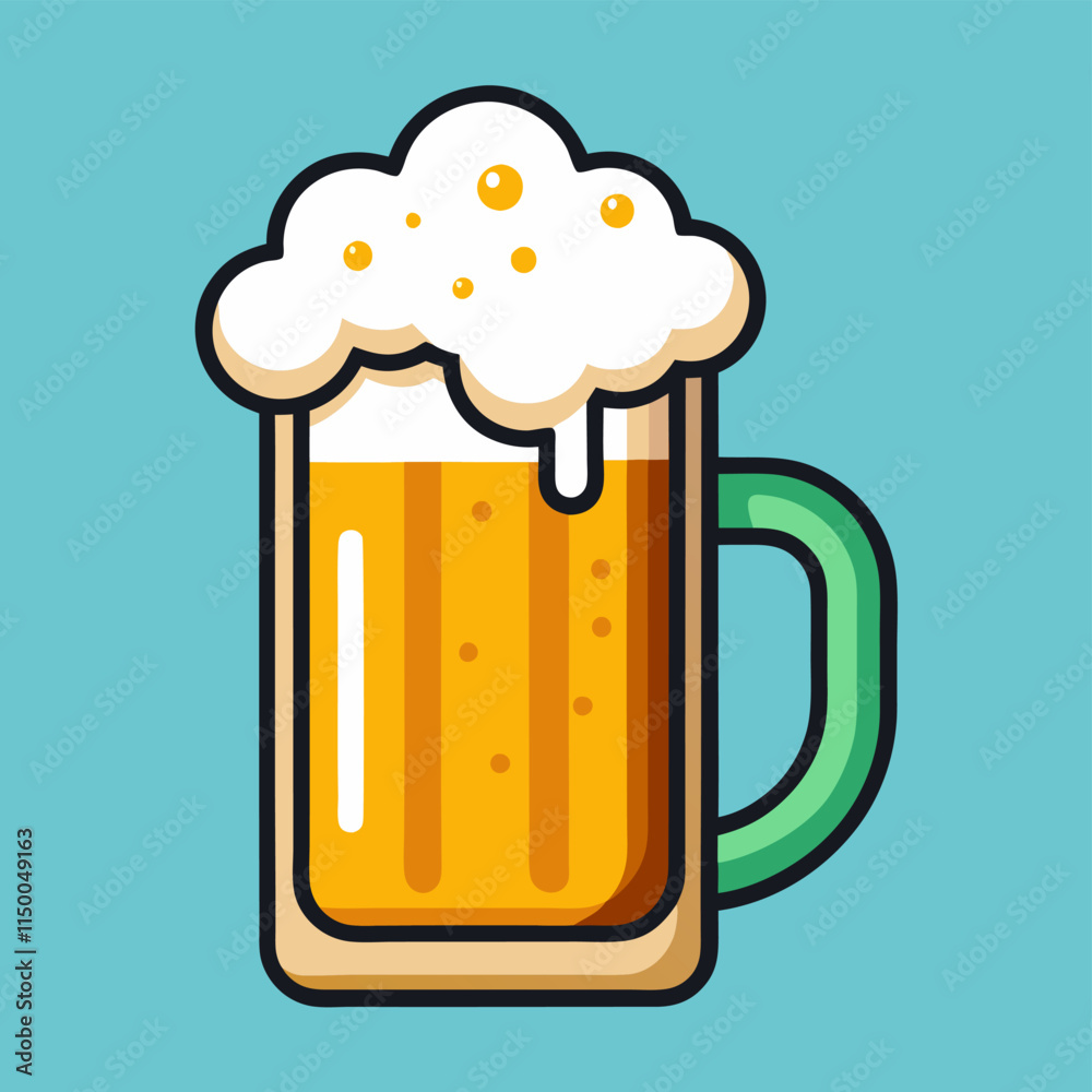glass of beer with foam
