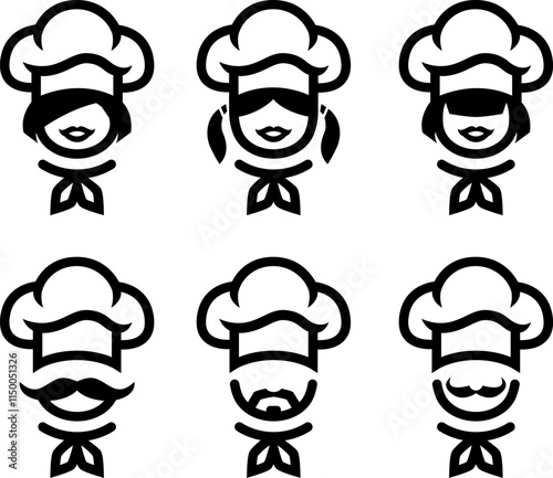 Set of chef logos, female and male.