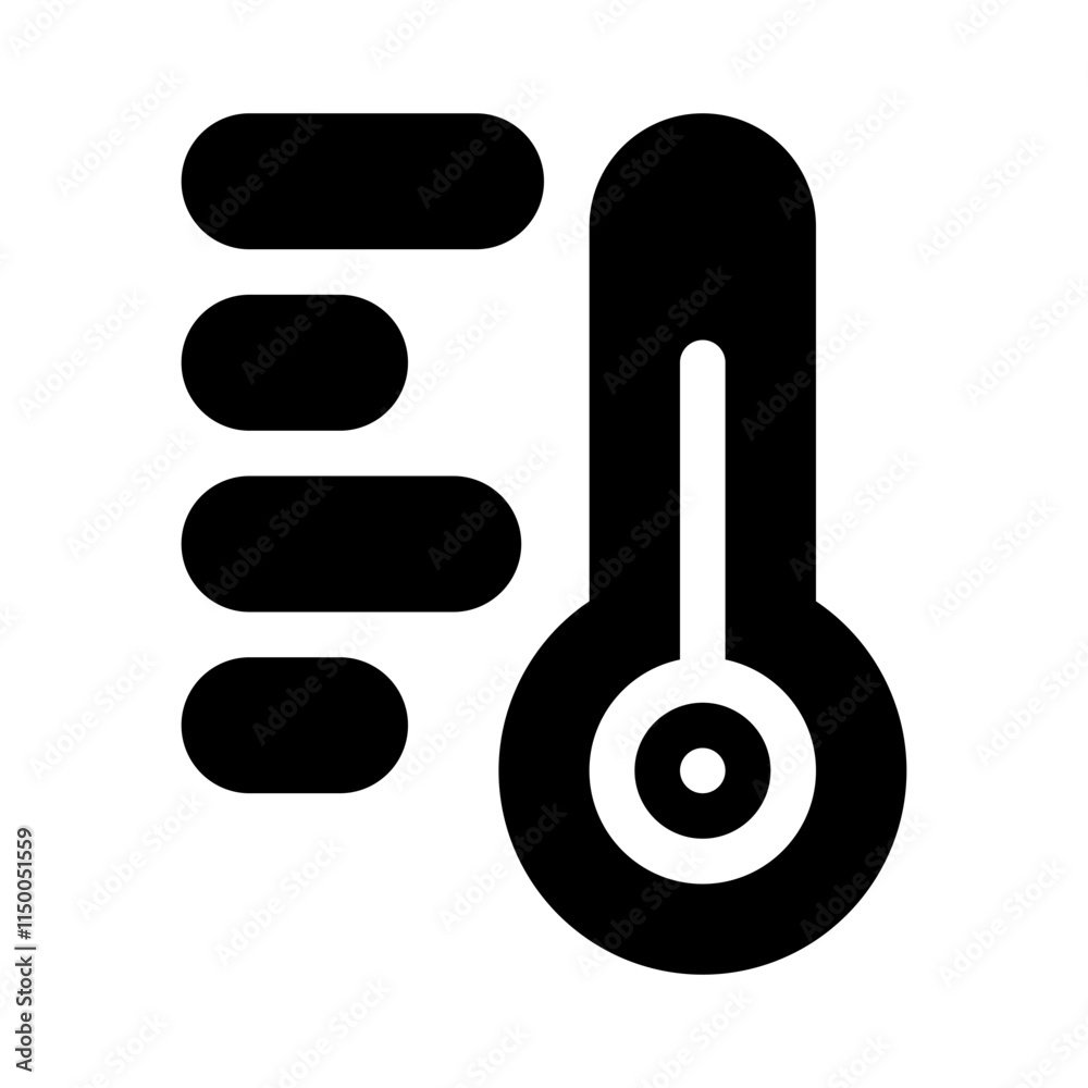 Thermometer glyph icon