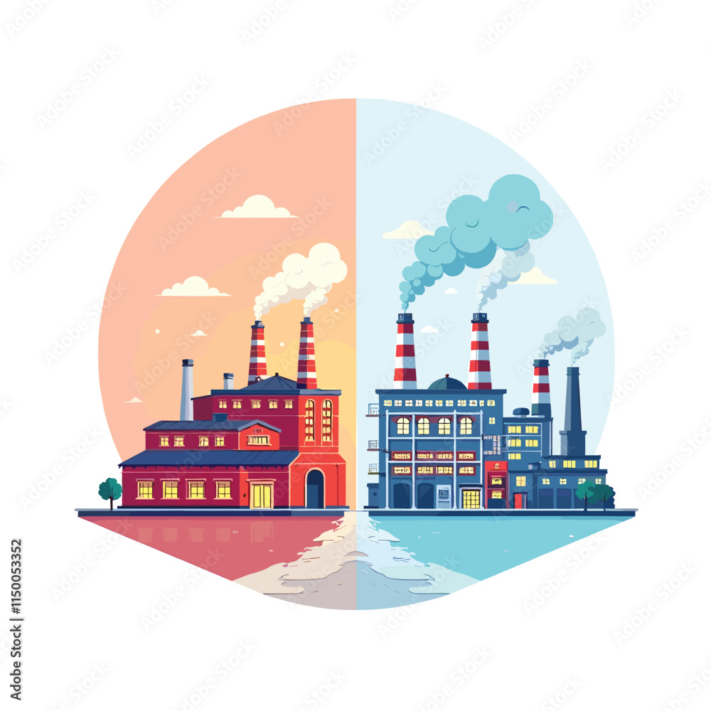 Naklejka premium Industry and Technology Concept Vector Illustration