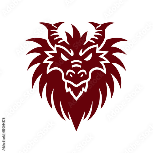 simple dragon head tattoo design vector silhouette logo