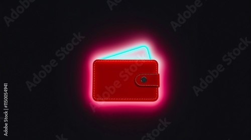 Free Download Red wallet with neon glow and a modern design on a dark background
 - GFXLoad