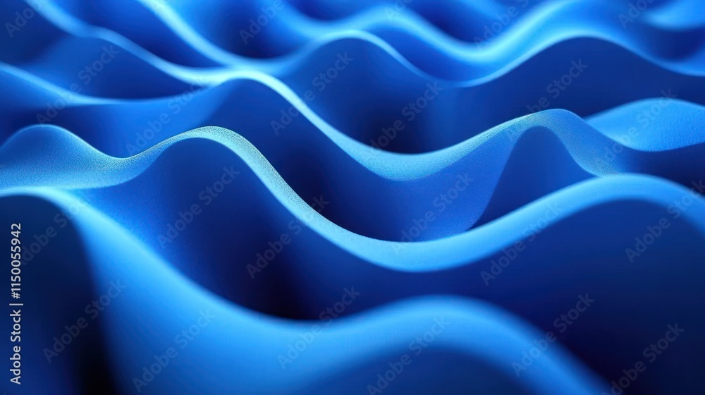 Fototapeta premium Abstract blue wavy texture.
