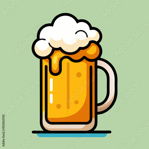 glass of beer with foam
