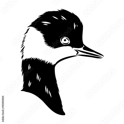 toadstool duck, vector sketch, Vector antique engraving drawing illustration duck