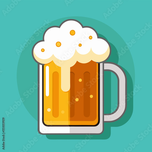 glass of beer with foam