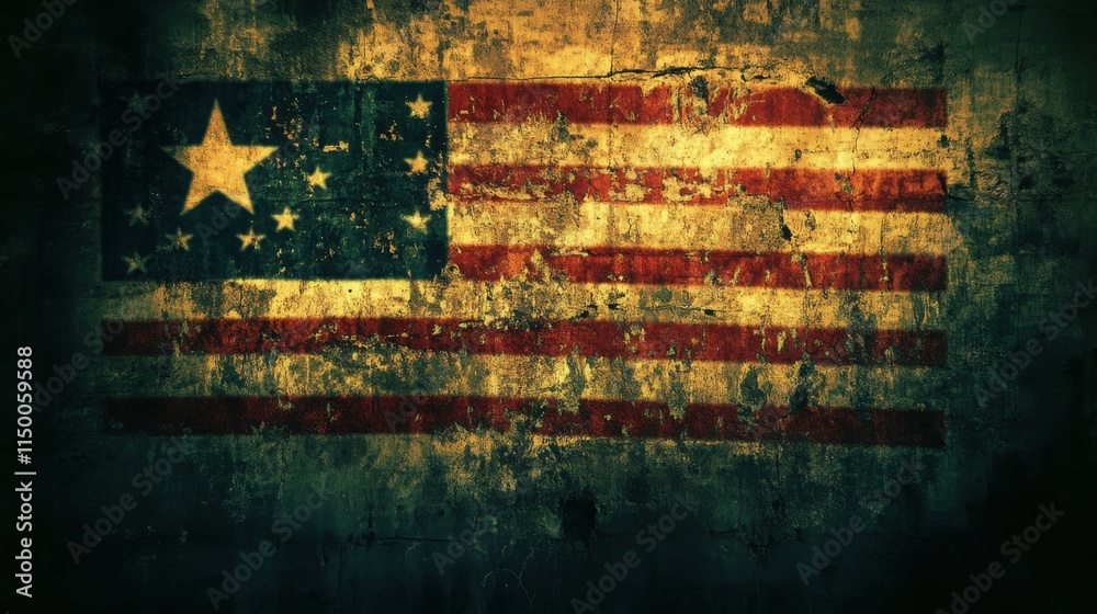 Fototapeta premium Los Angeles City flag on a retro 90s-style digital gradient background.