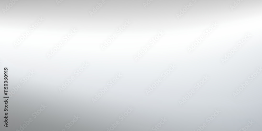 Silver foil background with metal mirror texture. Chrome gradient surface with light gloss art modern design abstract