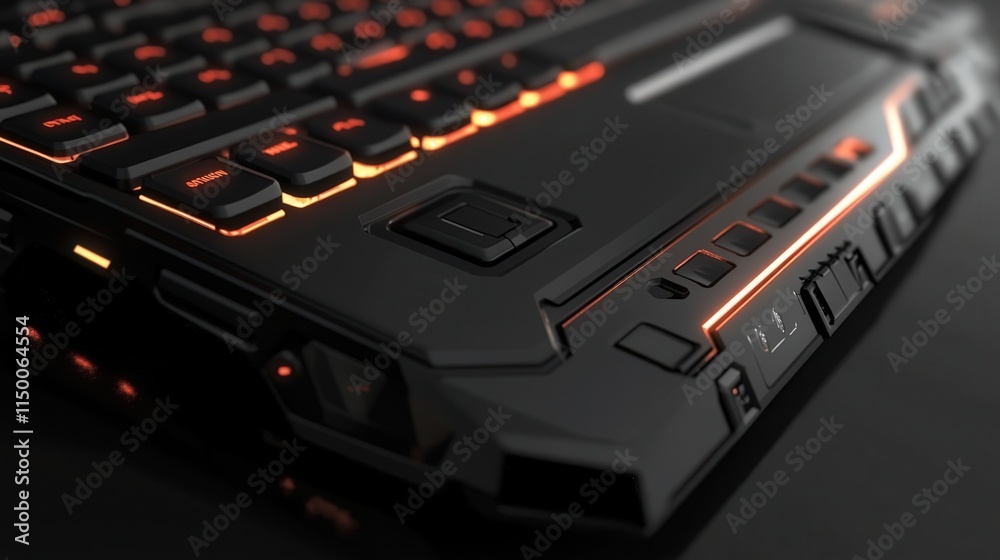 A backlit keyboard with adjustable lighting levels, allowing users to work in low-light environments.