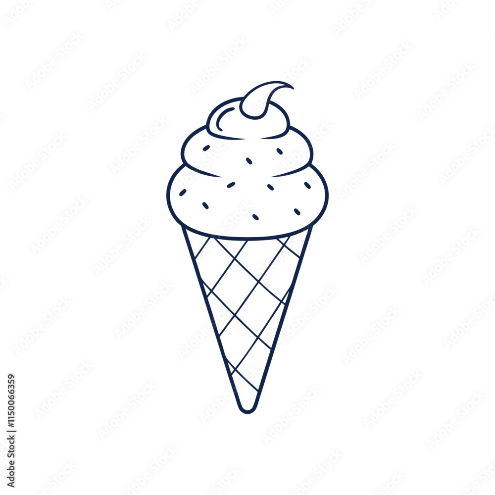 Cone Ice Cream Line art Cone Ice Cream Line art
