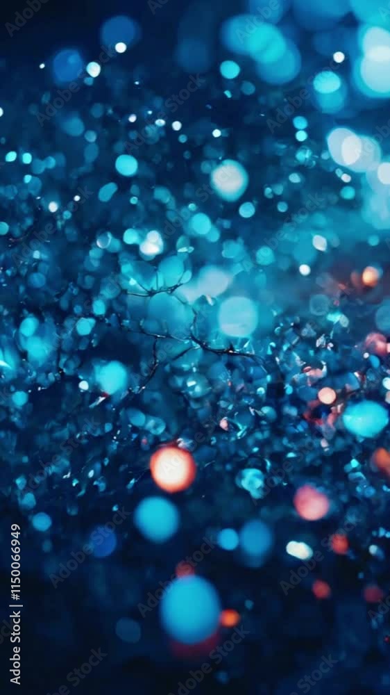 A high-end blue bokeh effect, enhanced with small, glowing sparkles in soft waves that suggest elegance and luxury, 4k High-Quality Wallpaper Background Animation Video