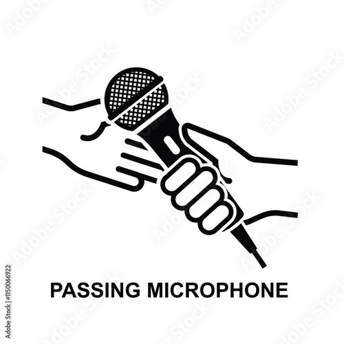 Passing microphone icon isolated on background vector illustration.
