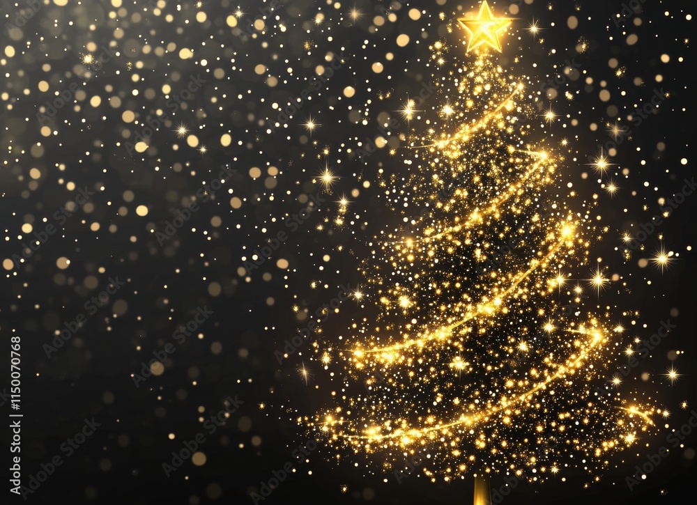 Illuminated Christmas tree with bright lights, isolated on a transparent background. The white tree represents Happy New Year and Merry Christmas. Designed with bright lights, this modern image is Illuminated Christmas tree with bright lights, isolated on a transparent background. The white tree represents Happy New Year and Merry Christmas. Designed with bright lights, this modern image is